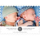 Grey Circle Date Twins Photo Birth Announcements Image 6 of 6